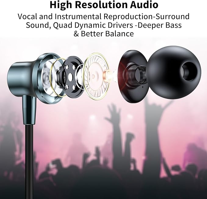 USB C Earbuds for iPhone 17 16e 15 Galaxy Z Flip Fold 6, Wired Headphones with Mic USB Type C Earphones Magnetic in-Ear Noise Canceling Headset for iPad Air Pro Oneplus 13 12 Samsung S25 S24 Pixel 8