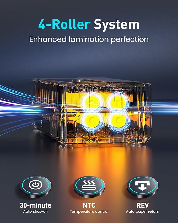 Qfun 3-10 Mil Thermal Laminator Machine 11x17 Heavy Duty Lamination Machine 4-Roller Commercial Laminating Machine 13 inch for Teacher, Large Laminate Machine with Laminating Sheets for Office School