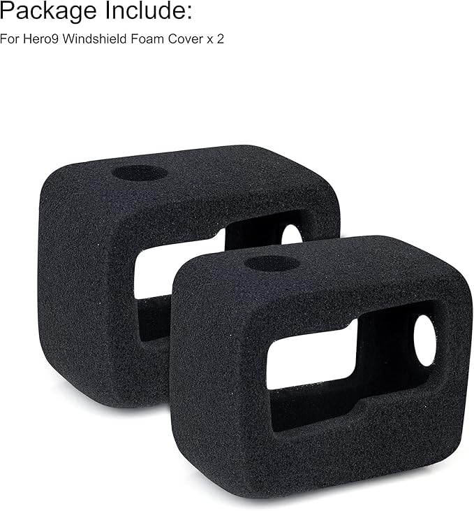 2-Pack Windslayer Cover Wind Muff for GoPro Hero 9 10 11 12 13 Black Wind Noise Reduction Housing Frame Case