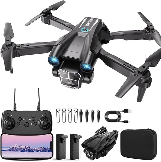 Drone with Camera 1080P HD, Mini Drone for Beginners Kids Adults, RC Quadcopter with 2 Batteries, Carrying Case, Stable Hover, Trajectory Flight, Gravity Control, Toys Gifts for Teen Boys Girls