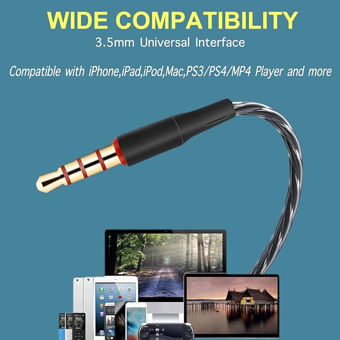 6Pack Earbuds Headphones Wired with Microphone，in-Ear Earbuds,Noise Isolating,Powerful Heavy Bass, Earphones Compatible with iPhone, iPod, iPad, MP3, Laptops, and Most 3.5mm Jack