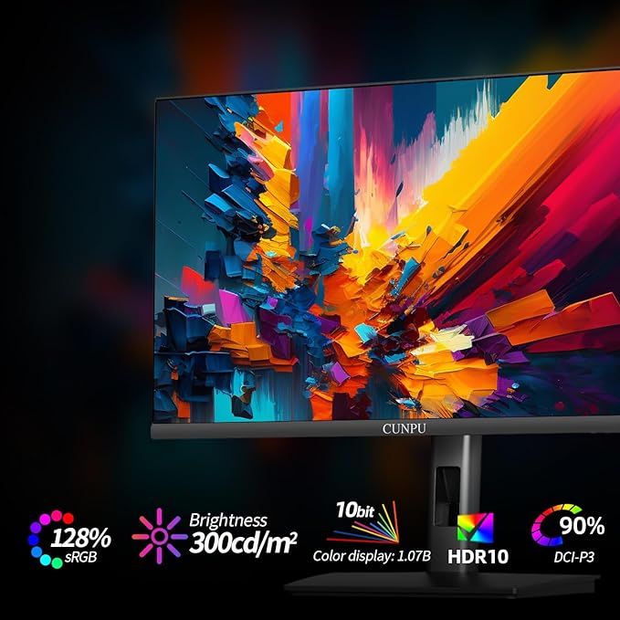 27 Inch 1440P QHD 240Hz Gaming Monitor, Fast IPS, 1ms 2K Gamer Monitor with HDR, 128% sRGB, FreeSync & G-Sync, Height/Pivot/Tilt/Swivel Vertical Monitor, Built-in Dual Speaker, HDMI/DP