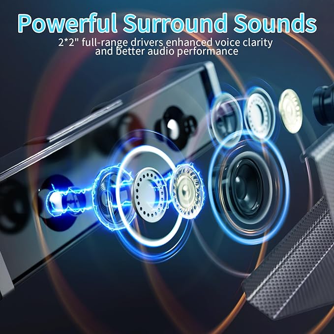 TV Speakers, Home Theater Speaker Wireless Audio Soundbar TV Speaker + Bass Subwoofer Wired Connect, Bluetooth Enabled/Optical/AUX/COAXIAL Inputs with Remote Control