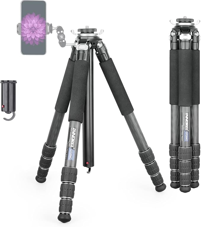 Carbon Fiber Tripod-INNOREL GT284C Professional Compact Portable Tripod for Digital DSLR Camera Heavy Duty Camera Stand Support with Special-Shaped Center Column 1.14in/29mm Tube Max Load 44lbs/20kg