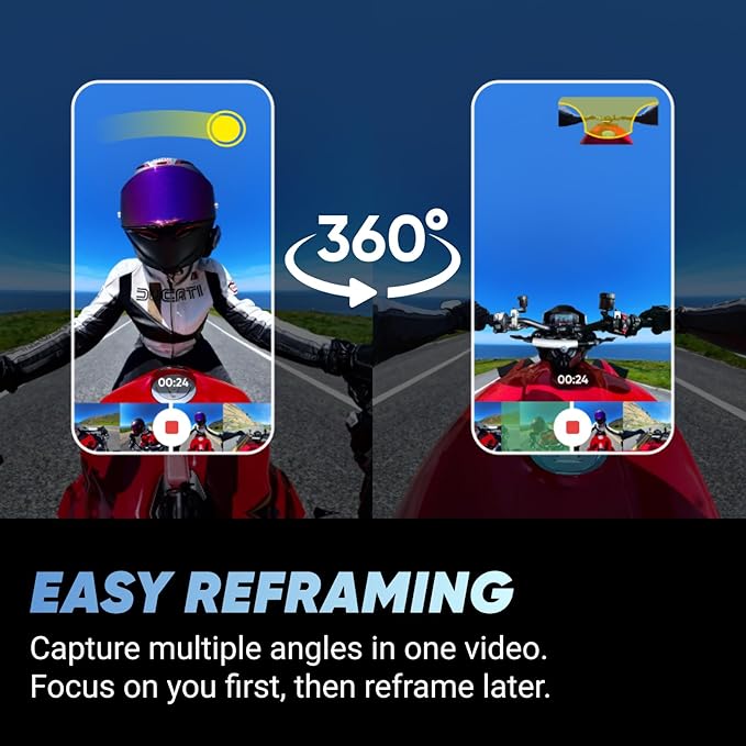 Insta360 X4 Motorcycle Handlebar Bundle - Waterproof 8K 360 Action Camera, 4K Wide-Angle Video, Invisible Selfie Stick Effect, Removable Lens Guards, 135 Min Battery Life, AI Editing, Stabilization