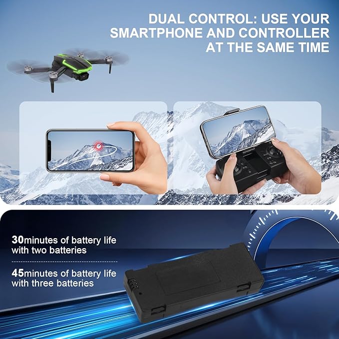 Drone with Camera 1080P, Best gift for Beginners and Adults, One-Key Takeoff/Landing, Gestures Selfie, Altitude Hold, 3D Flips, rc camera drone, Foldable Remote Control Quadcopter drones