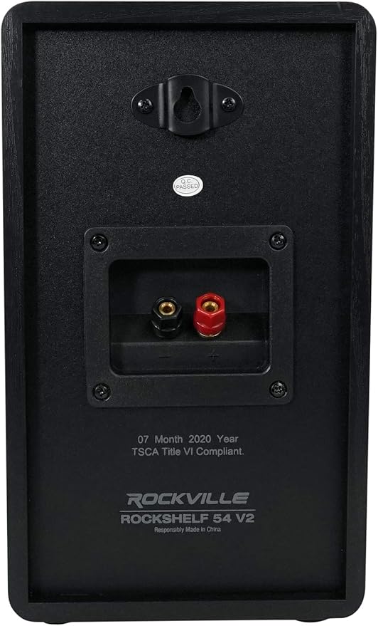Rockville Pair RockShelf 54B V2 360W Black 5.25" Bookshelf Speakers, 4 Ohm, Kevlar Woofer, Silk Dome Tweeter, Wall-Mountable, for Home Theater and Stereo