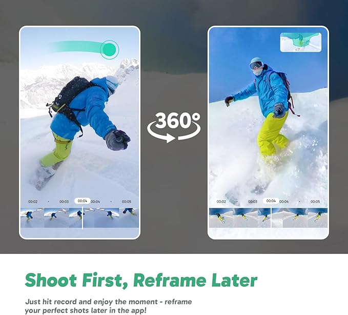 AKASO 360 Weatherproof 360° Action Camera - 5.7K 360 Video with 1/2" 48MP Sensors, 72MP 360 Photo, 360-SuperSmooth, Invisible Selfie Stick Effect, 360° Horizon Lock, AI Tracking with 64GB MicroSD Card