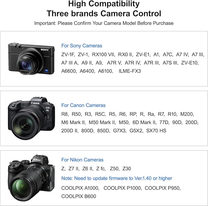 Newmowa Wireless Remote Control Shooting Grip & Mini Tripod for Sony ZV-1, ZV-1F, A7 III, A7R III, A9, A6100, RX100 VII, Canon EOS RP, EOS R, 6D Mark II, 800D, Nikon Z, Z6 II, Z50, COOLPIX A1000