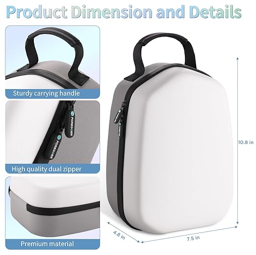 FOREGOER Hard Carrying Case Compatible with Meta Quest 3S/Quest 3/Oculus Quest 2 Official Original/Elite Strap VR Gaming Headset, Portable Travel Vision Pro Case for Touch Controllers Accessories