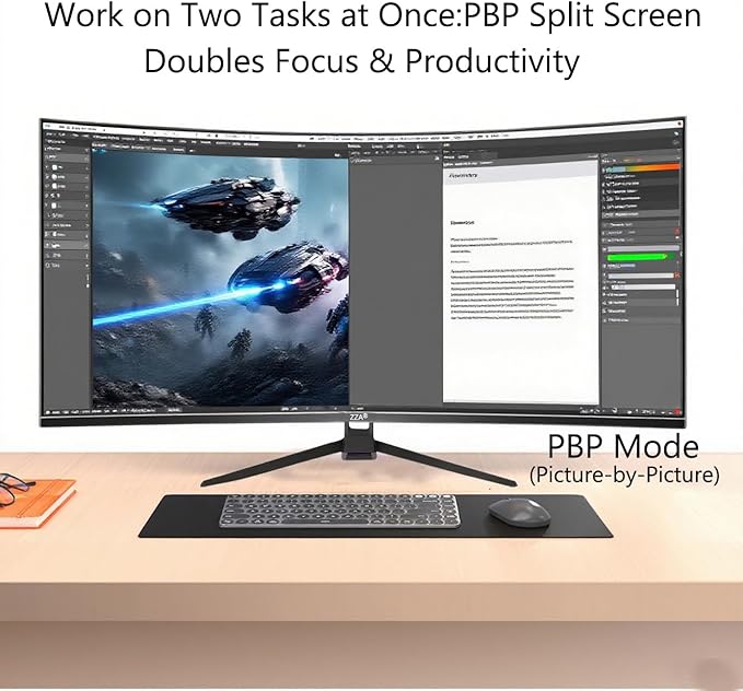 34 Inch Curved Gaming Monitor/WQHD Ultrawide Monitor - Immersive Gaming Experience with 165Hz Refresh Rate, VA Panel, and AMD FreeSync Premium | HDR10 | 99% sRGB | 3440x1440/PBP Mode