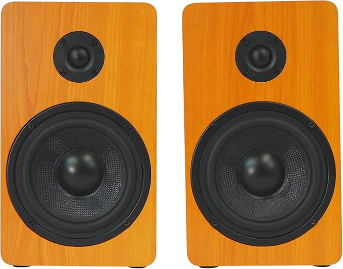 Rockville Pair RockShelf 58C V2 360W 5.25" Bookshelf Speakers, 8 Ohm, Kevlar Woofers, Silk Dome Tweeters, MDF Wood Grain Cabinet, for Home Theater and Music