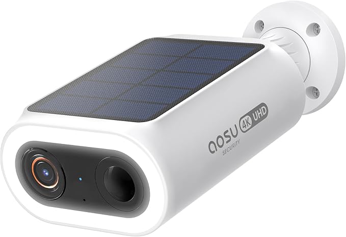 AOSU SolarCam P1 Max System Add-on Cam, 4K Security Camera Wireless Outdoor, Dual Solar Power, No Monthly Fees, Supports HomeCortex AI & Standalone Use