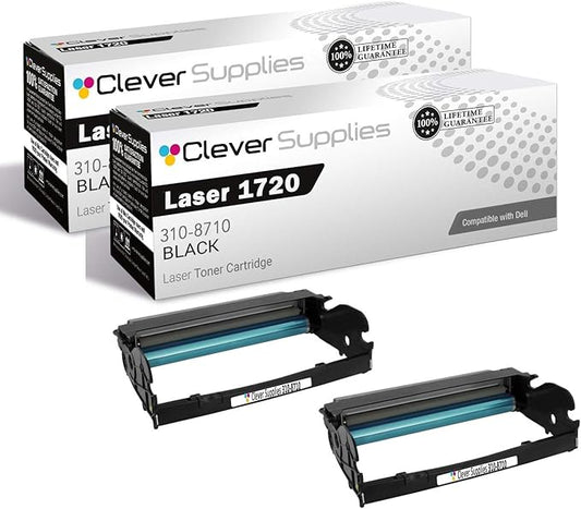 CS Replacement Drum Unit Compatible with Dell Laser 1720 310-8710 Black Laser 1720 1720dn Drum Unit 2 Pack