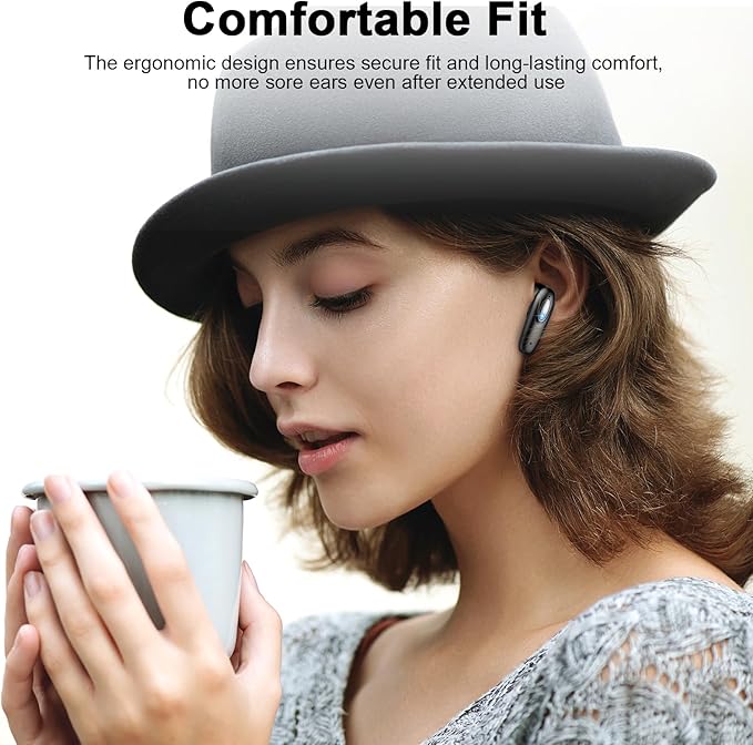 Wireless Earbud, Bluetooth Headphones 5.3 Built in 4 ENC Mic, Hi-Fi Stereo Bass Wireless Earphones, 40H Bluetooth Earbud in-Ear Dual LED Display, USB-C, IP7 Waterproof Sports Ear Buds, for Android iOS