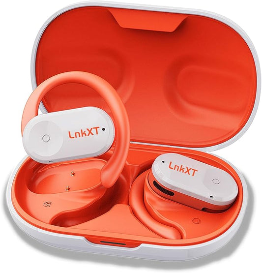 for Open Ear Headphones, True Wireless Earbuds, Bluetooth Headphones,16.2mm Speakers, Bluetooth 5.4 Headset with Mic for Meeting/Sports/Running/Cycling/Driving/Gaming/Gym/Travel (White)