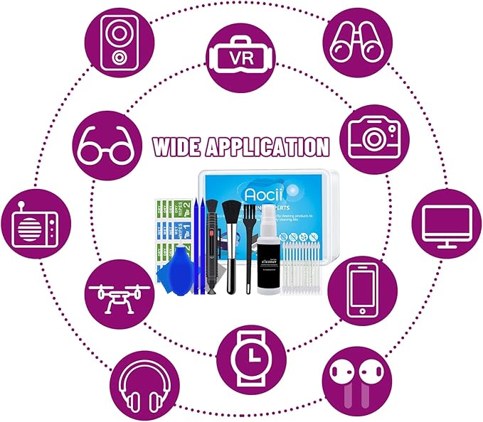 VR Headset Cleaning Kit for Meta Oculus Quest 2 3, Xbox, PS, Wii - Lens Cleaner, Pen Cleaner for Facial Interface, Face Cover Pad, Game Controller - AR VR Accessories