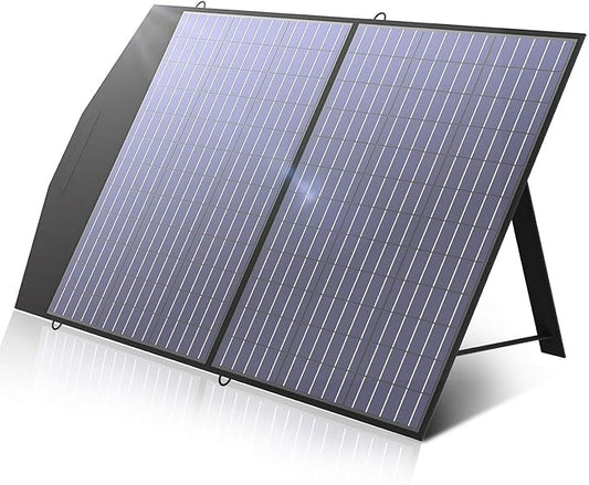 ALLPOWERS SP027 100W Foldable Solar Panel, 23% Efficient IP66 Waterproof for Power Station, Camping, RV & Home Use, Compact Portable Design（SP027-100W
