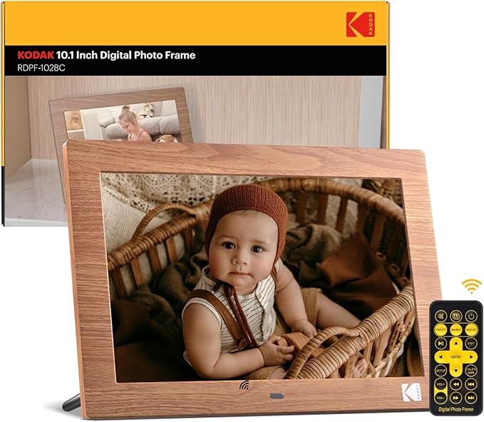 KODAK Digital Picture Frame with Remote Control, 10.1 Inch Digital Picture Frame with 1280x800 IPS HD, Wall Mountable Programmable Auto On/Off, NO WiFi