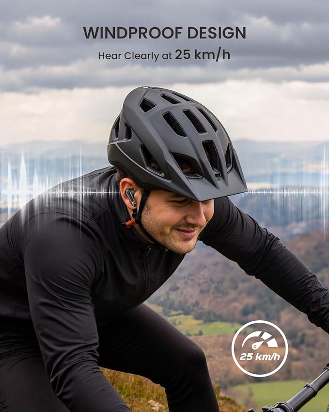 Wireless in-Ear Earbuds with 4 Mics ENC Call-Enhancing Rophones, 40H Playtime, Bluetooth 5.4, IPX5 Waterproof, True Wireless Earbuds for Laptops, Tablets, Smartphones, and Gym Workouts, Black