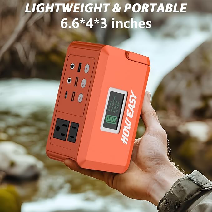 HOWEASY Portable Power Bank, 24000mAh Portable Laptop Charger Power Bank with 2 110V/120W AC Outlet/ 2 DC Ports/3 USB QC3.0/LED Light forOutdoor Camping Trip Hunting Emergency