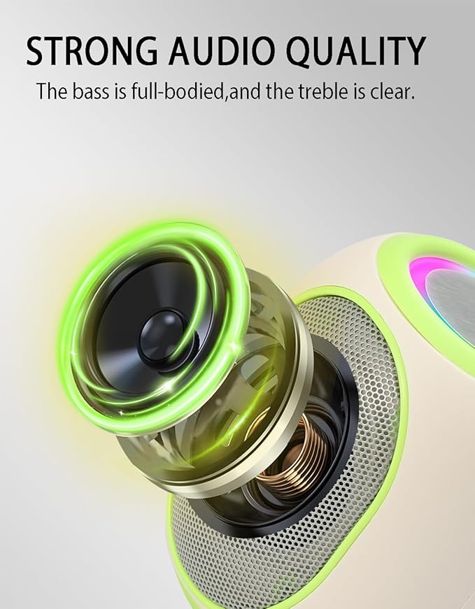 WS-338 Mini Bluetooth Replica Speaker – Portable HD Sound with LED Ring Light, Built-in Microphone, USB/TF Support, Surprise Gift for Music Lovers(Beige Green)