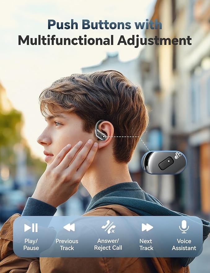 Bluetooth Headphones Wireless Earbuds for Gifts: Stocking Stuffers White Elephant Gifts for Men Women, Waterproof 40H Playtime Ear Buds with Earhooks, Gifts for Teens Adults Boy Girls Trendy Stuff