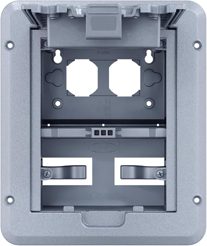 TayMac DOC320G Outdoor Comforts Gray In-Use Weatherproof Electrical Outlet Cover for Deck Box with Extension Cord Clamps for Duplex, Decorator, or GFCI