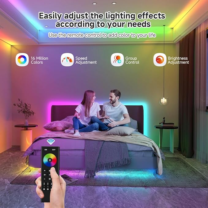 2.4G WiFi SPI RGB Controller DR03W & RC03RF RF Remote Set, Control by Smart Life/Tuya APP/Alexa/Google Home, Control Support WS2812B WS2811 WS2813 WS2815 etc LED Strip STA Mode