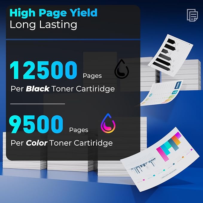 508X Black Toner Cartridges 4 Pack Replacement M553 m577f for HP 508X 508A HP508X Color Laser Jet Enterprise M553 M577f M577z M553dn M553dh M553dn M553n M553x MFP M577c M577dn Toner Cartridge CF360X