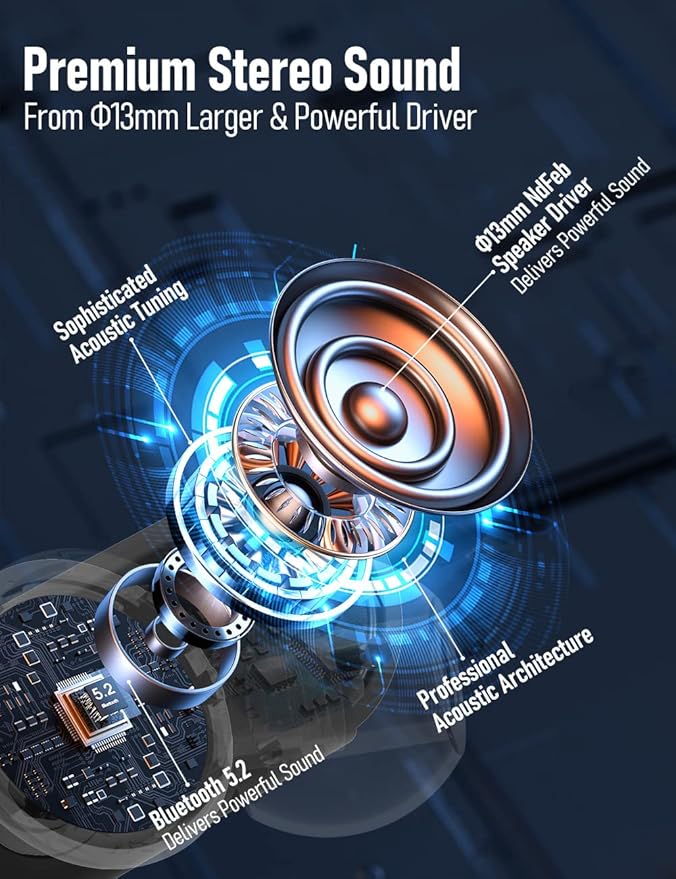 Speed 301 Wireless Earbuds Bluetooth Headphones for Workout Running Sports, Secure & Comfort Fit Ear Buds for iPhone and Android (SP301)