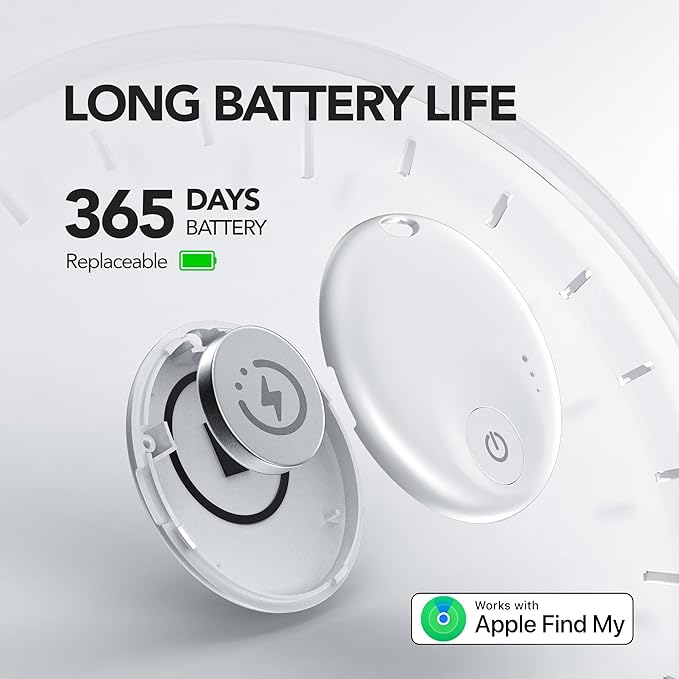 Air Tracker Tags-4 Pack, Smart Bluetooth5.3 Tracker, Item Finder Work with Apple Find My, Trakcer Tag Locator for Keys, Luggage, Backpack, Suitcase, Pets, 120dB Sound(White)