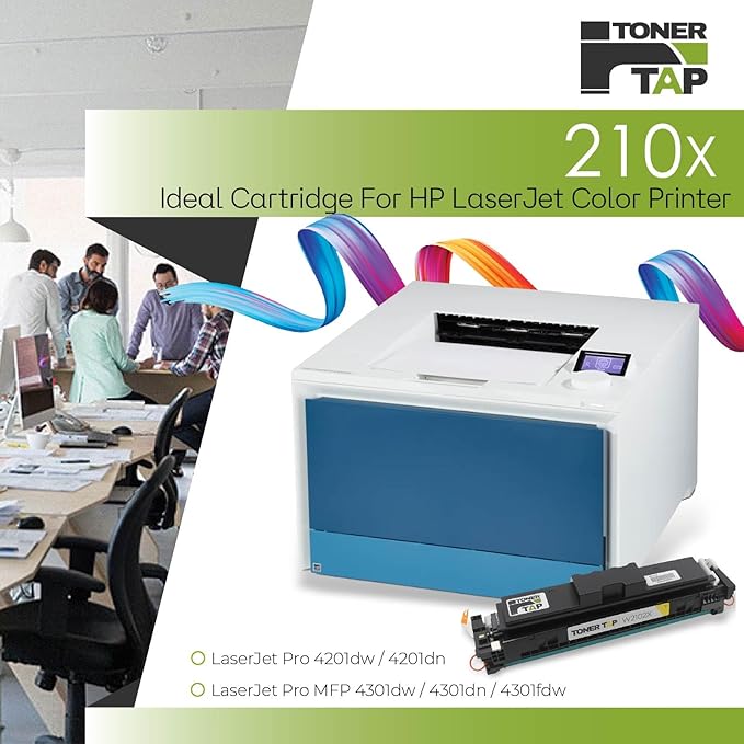 Toner Tap 210X Toner Cartridges for HP Color Laserjet Pro 4201dw, 4201dn, HP Color Laserjet Pro MFP 4301dw, 4301dn, 4301fdw, W2100X W2101X W2103XW 2102X High Yield