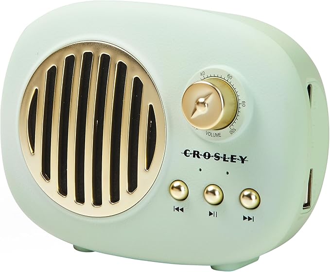 Crosley CR3044A-MN Piper Portable Bluetooth Speaker, Mint