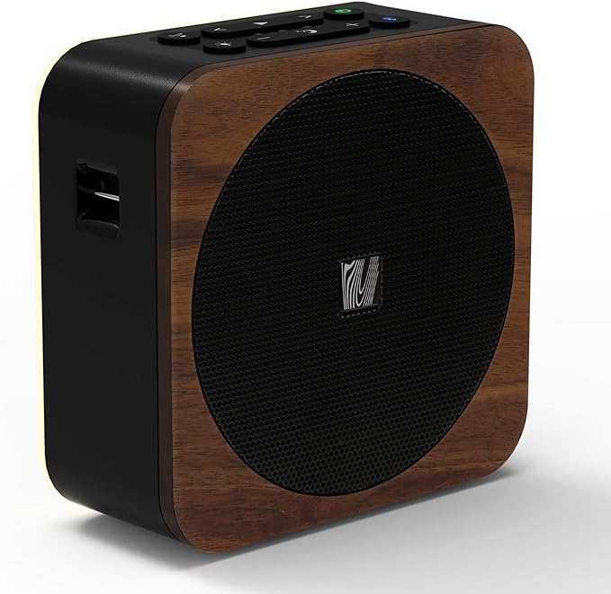 Sound Spot II SFQ-18: Portable Bluetooth Speaker with Powerful Bass, Nature Sounds, Ambient Light, and Speakerphone (Black)