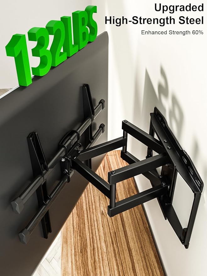 USX MOUNT Full Motion TV Wall Mount for Most 37-82 Inch TV up to 132lbs, TV Mount Articulating with Swivel, Tilt & Extension, Wall Mounts T V Bracket for VESA 600x400mm 400x300mm, Max 16" Wood Studs