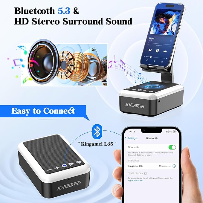 Gift for Men & Women | 3-in-1 Bluetooth Speaker, Cell Phone Stand & Portable Wireless Lanyard with Light | Unique Birthday Gift for Dad, Mom, Husband | Cool Tech Gadget