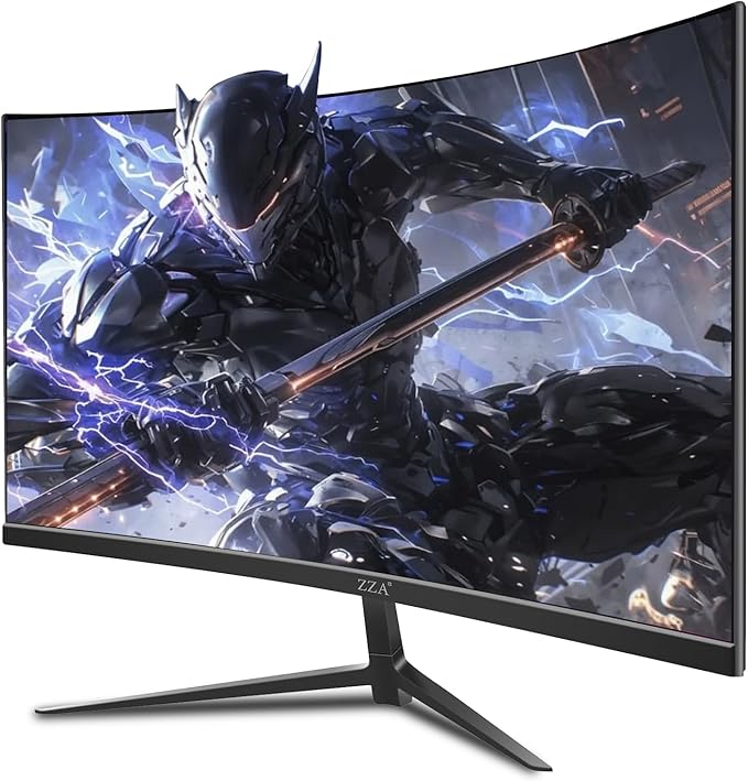 ZZA 27" Curved Gaming Monitor, 280Hz Refresh Rate, FHD 1920x1080p, 1800R VA Panel, 100% sRGB, AMD FreeSync, Low Blue Light, Ultra-Smooth Esports Display, HDMI 2.0 & DP 1.4, VESA Wall Mountable