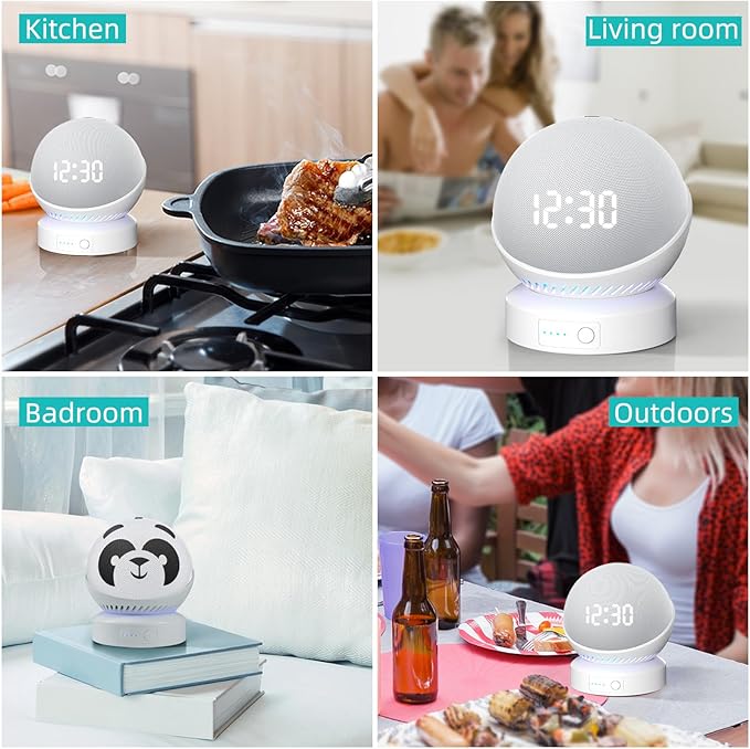 Battery Base for Do/t 4th & 5th Generation Portable D0/t 5TH Gen and Nest WiFi Battery Base Stand, Not Including The Speaker (White)