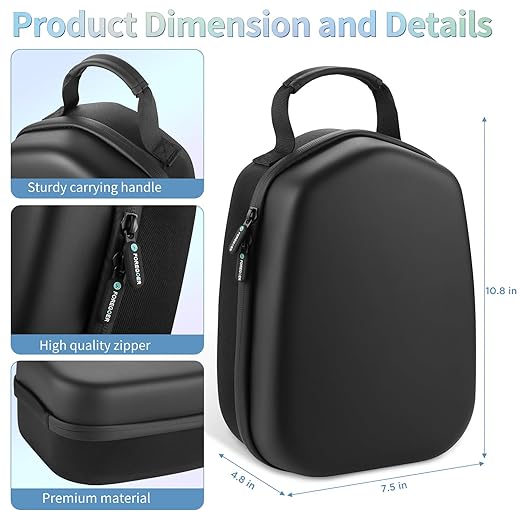 FOREGOER Hard Carrying Case Compatible with Meta Quest 3S/Quest 3/Oculus Quest 2 Official Original/Elite Strap VR Gaming Headset, Portable Travel Vision Pro Case for Touch Controllers Accessories