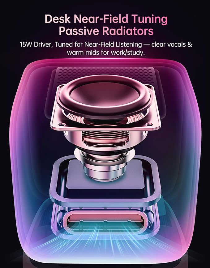 Divoom Ditoo Retro Pixel Art Game Bluetooth Speaker with 16X16 LED App Controlled Front Screen (Pink)