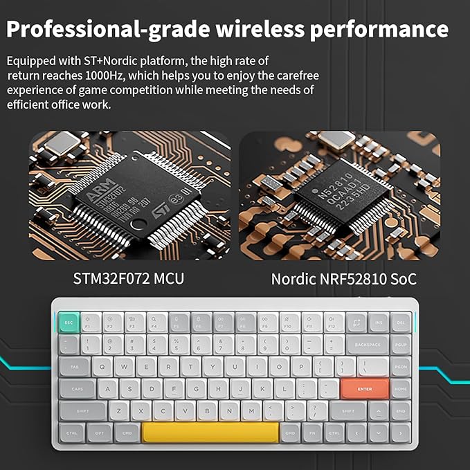 nuphy Air75 V2 Portable 75% Mechanical Keyboard,Wireless Keyboard,Supports Bluetooth/2.4G/USB-C RGB Gaming Keyboards,Compatible with Windows/Mac OS/Linux Systems White-Gateron Cowberry Switch