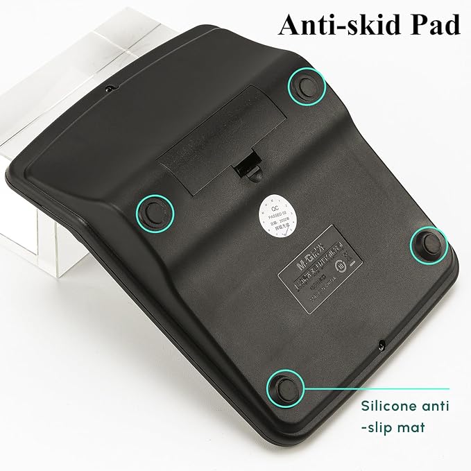 M&G Desk Calculator 12 Digit Office Calculators with Large LCD Display, Dual Solar Power and Battery, Recessed Big Button Calculator for Office Home School (Black)