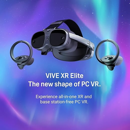 HTC Vive XR Elite with Deluxe Pack — Mixed Reality and PC VR Headset + Controllers