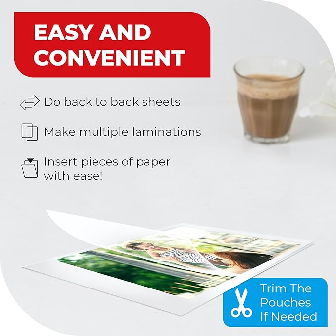 3MIL Thermal Laminating Sheets (100 Count) 9x11.5 inch, Letter Size, Dry-Erase Friendly Laminating Pouches, Compatible with Laminator, Crystal Clear Laminated Finish