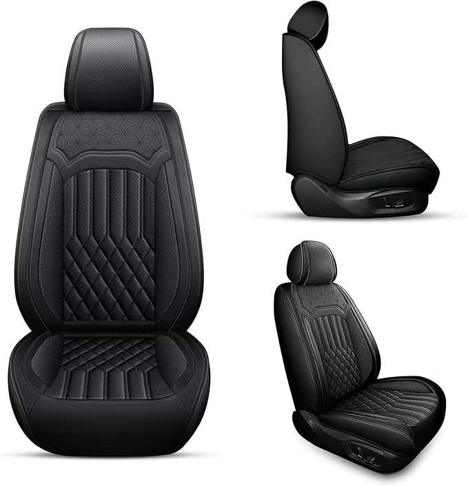 TTX Car Seat Covers 2 Front Seats Fit for Kia Sportage 2009-2026 Breathable Leather Seat Protector with Airbag Compatible Automotive Seat Cushions Cover with Beautiful Patterns (Black)