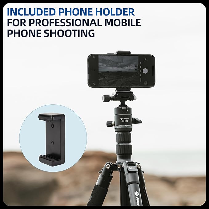 Fotopro 73" Camera Tripod, Aluminum Compact Travel Tripod and Monopod with 360° Ball Head Quick Release Plate, Professional Camera Tripod for DSLR, A4I A5I (Grey, 73 Inch)