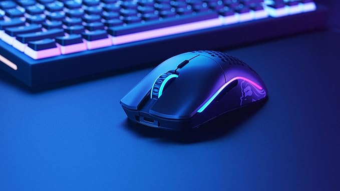 Glorious Model O- (Minus) Wireless Gaming Mouse - 65g Superlight Honeycomb Design, RGB, Ambidextrous, Lag Free 2.4GHz Wireless, Up to 71 Hours Battery - Matte Black