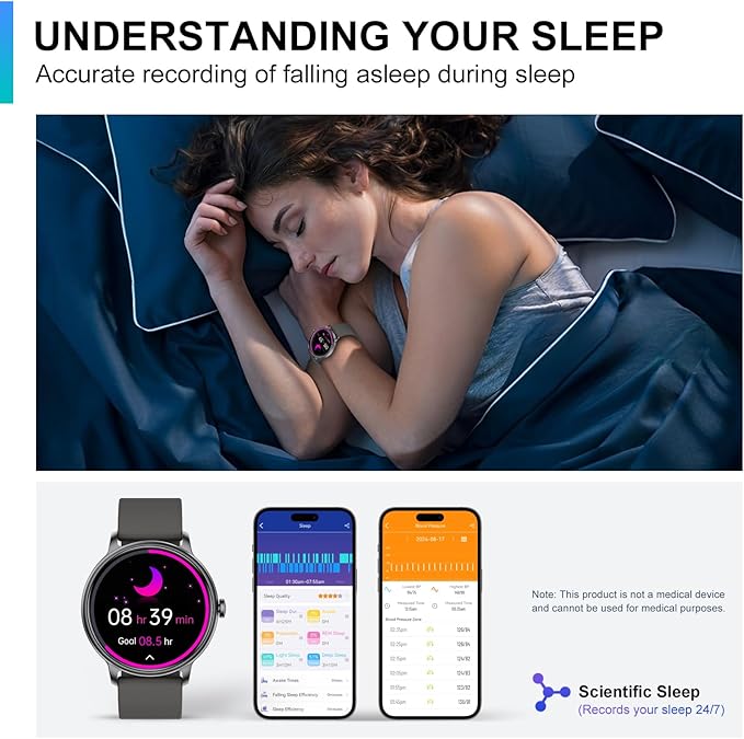 Smart Watch, 1.43'' AMOLED Smart Watches for Men Women (Answer/Make Call), Fitness Tracker with Heart Rate/Sleep Monitor, IP68 Waterproof Activity Tracker, Pedometer for Android iOS