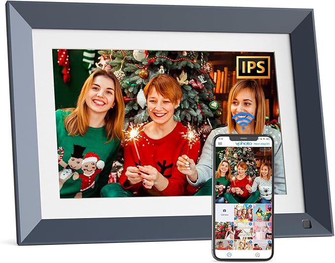 WiFi Digital-Picture-Frame 10.1" Electronic Photo-Frame - 16GB, IPS Touch Screen, Motion Sensor, Auto-Rotate, Instantly Sharing Photo Video Via App, Email, Free Cloud, Personalized Gift for Boyfriend